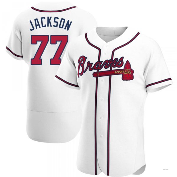 Atlanta Braves #77 Luke Jackson White Home Jersey Stitches Baseball Jerseys - Main View