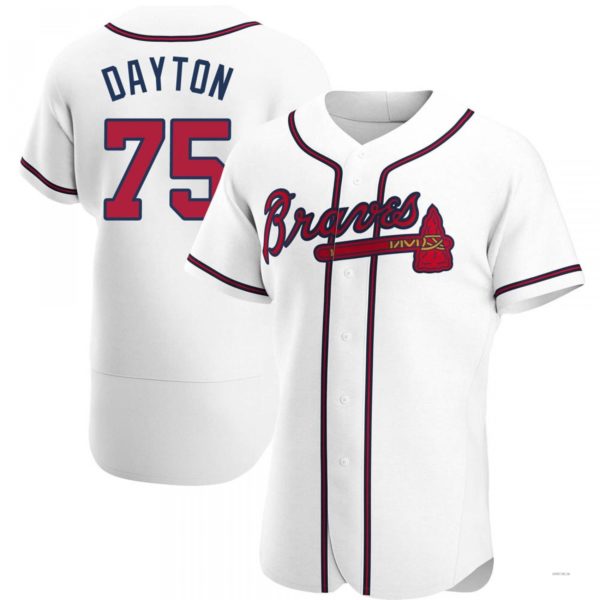 Atlanta Braves #75 Grant Dayton White Home Jersey Stitches Baseball Jerseys - Main View