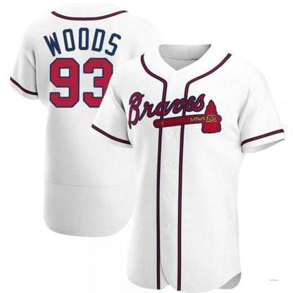 Atlanta Braves #93 William Woods White Home Jersey Stitches Baseball Jerseys - Main View