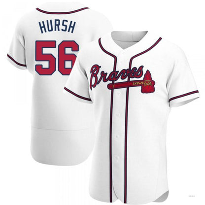 Atlanta Braves #56 Jason Hursh White Home Jersey Stitches Baseball Jerseys - Main View