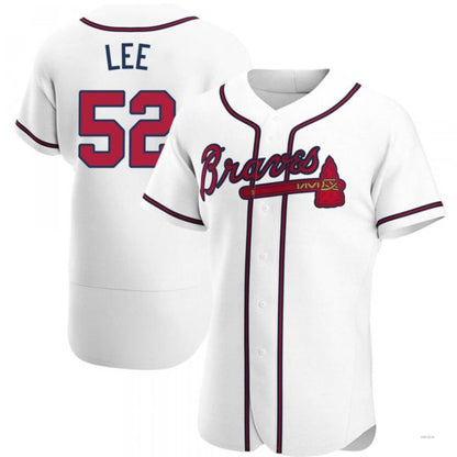 Atlanta Braves #52 Dylan Lee White Home Jersey Stitches Baseball Jerseys - Main View