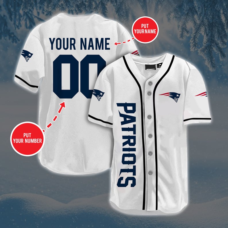 Personalized Custom NE.Patriots Baseball Jersey Short Sleeve Sports  Jersey view 4