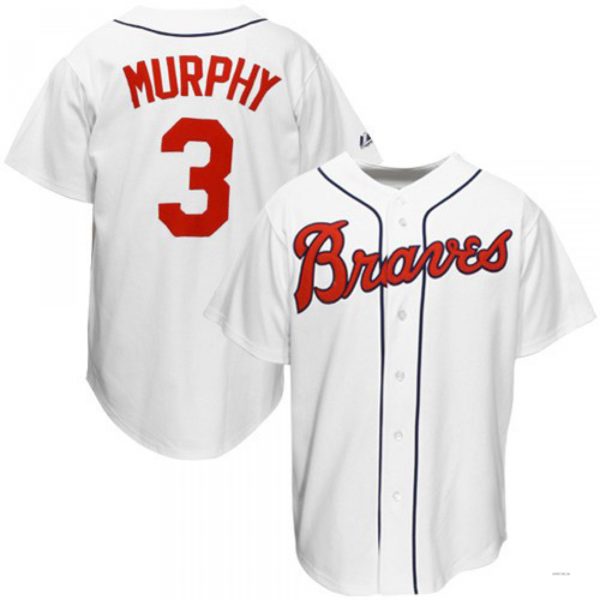 Atlanta Braves #3 Dale Murphy White Throwback Jersey Stitches Baseball Jerseys - Main View