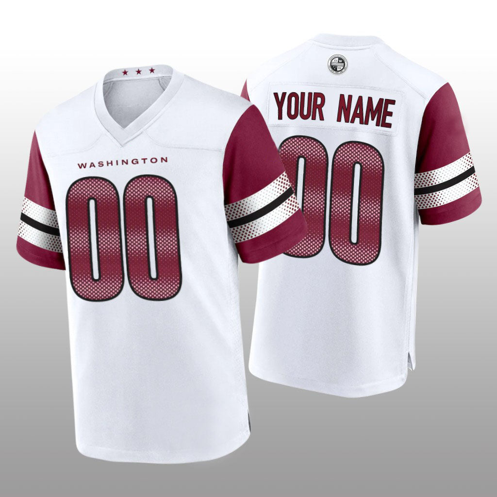 Custom W.Commanders White Game Jersey Football Stitched Jerseys - Main View
