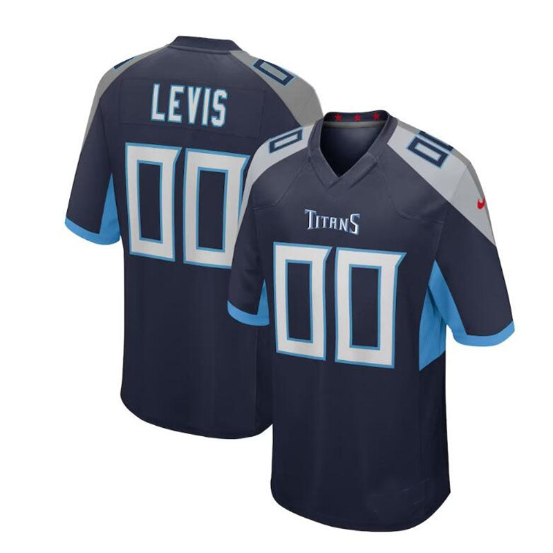 T.Titans #00 Will Levis 2023 Draft Pick Game Jersey - Navy Stitched American Football Jerseys - Main View