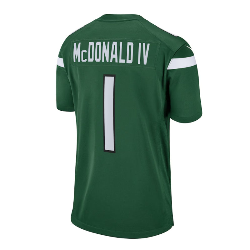 NY.Jets #1 Will McDonald IV 2023 Draft First Round Pick Game Jersey - Gotham Green Stitched American Football Jerseys - Main View