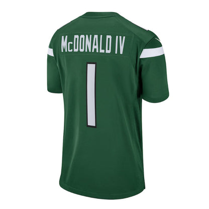 NY.Jets #1 Will McDonald IV 2023 Draft First Round Pick Game Jersey - Gotham Green Stitched American Football Jerseys - Main View