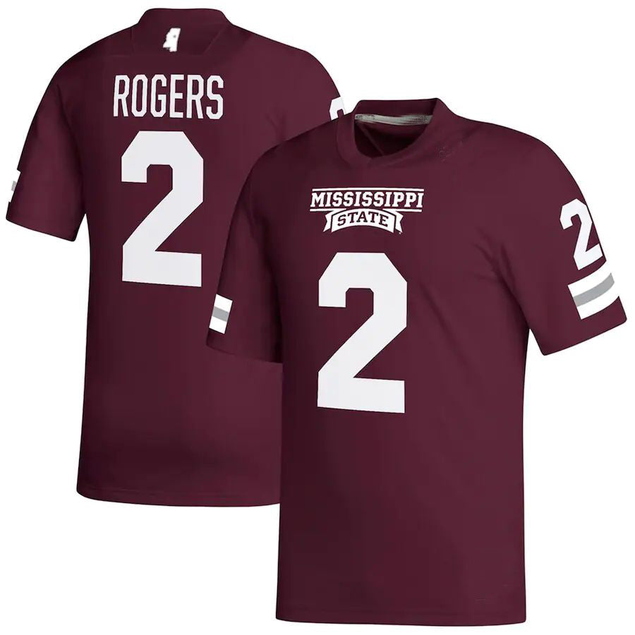 M.State Bulldogs #2 Will Rogers NIL Replica Maroon Football Jersey Stitched American College Jerseys - Main View
