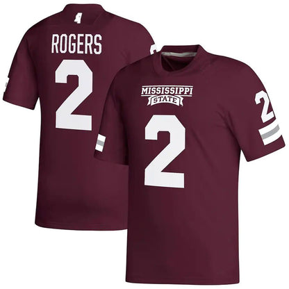 M.State Bulldogs #2 Will Rogers NIL Replica Maroon Football Jersey Stitched American College Jerseys - Main View