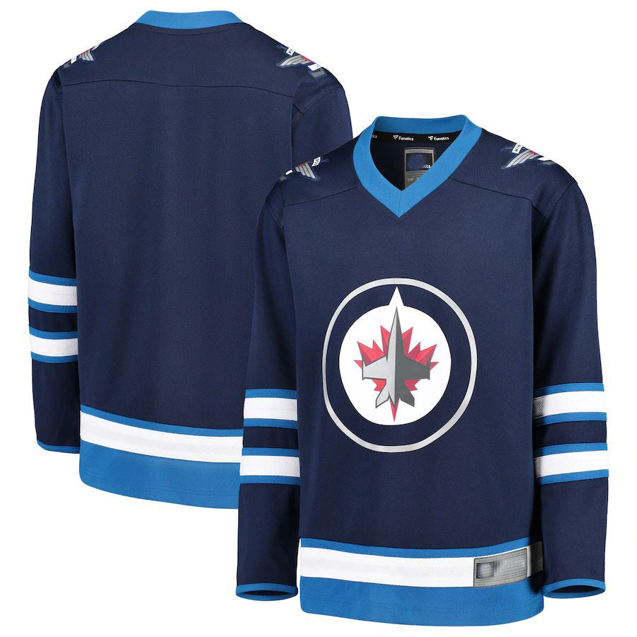 W.Jets Fanatics Branded Home Replica Blank Jersey  Navy Stitched American Hockey Jerseys - Main View