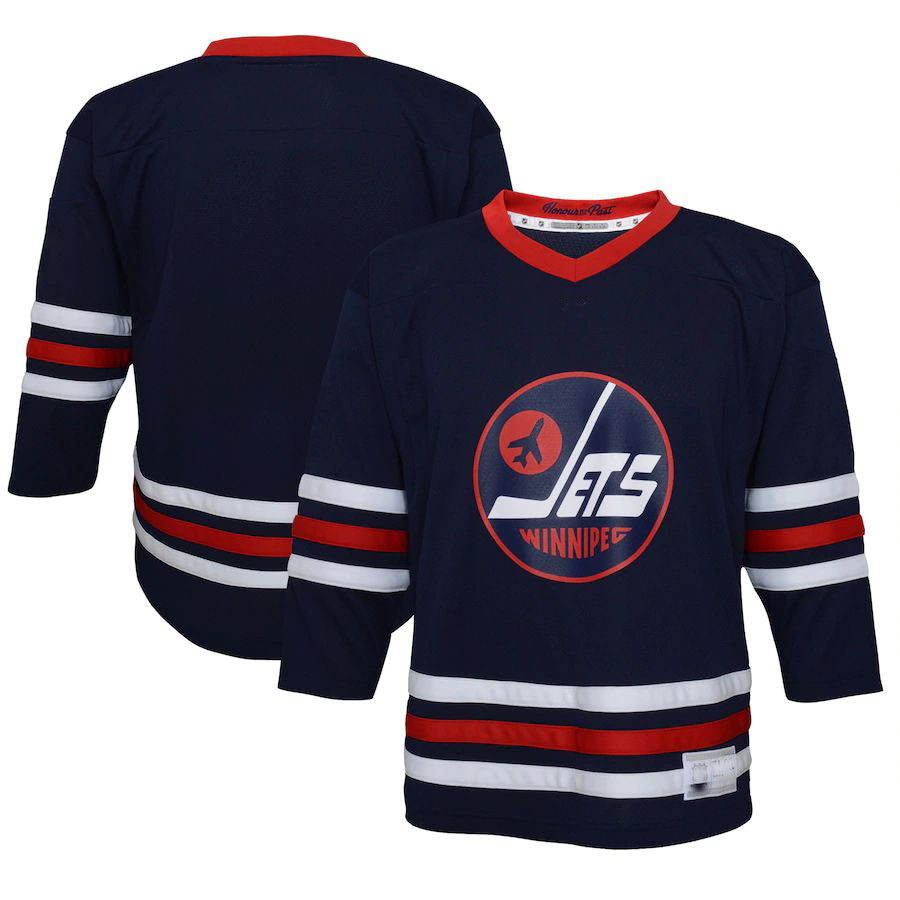W.Jets Preschool 2021-22 Alternate Replica Jersey Navy Stitched American Hockey Jerseys - Main View