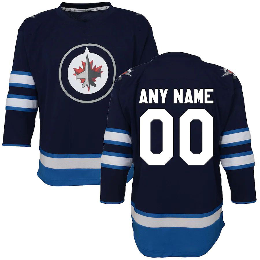 Custom W.Jets Toddler Home Replica Navy Stitched American Hockey Jerseys - Main View