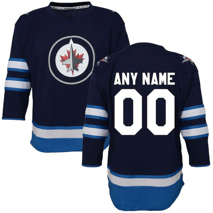 Custom W.Jets Toddler Home Replica Navy Stitched American Hockey Jerseys - Main View