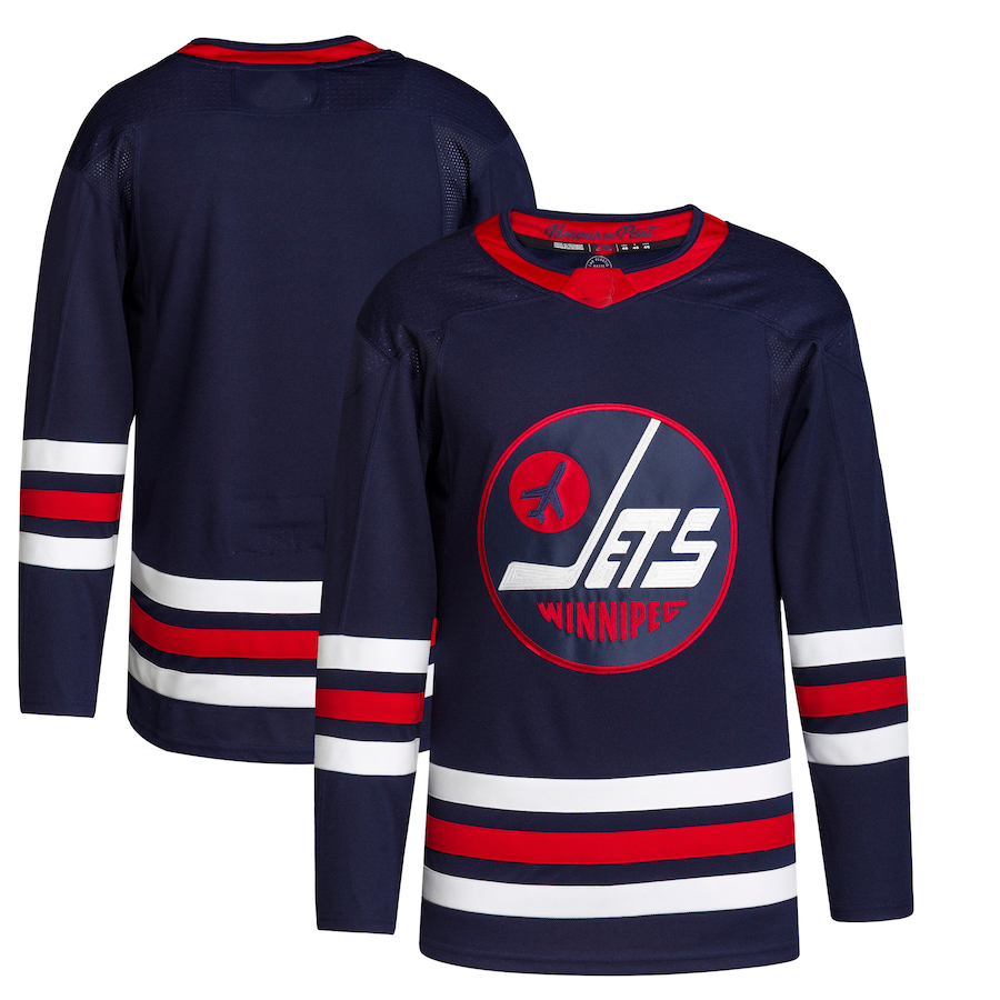 W.Jets 2021-22 Alternate Primegreen Authentic Pro Jersey Navy Stitched American Hockey Jerseys - Main View