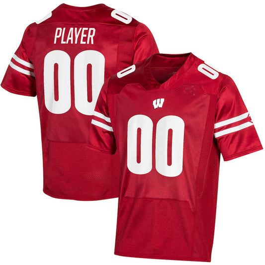 Custom W.Badgers Under Armour Pick-A-Player NIL Replica Football Jersey - Red Under Armour Pick-A-Player NIL Replica Football Jersey Red Stitched American College Jerseys - Main View