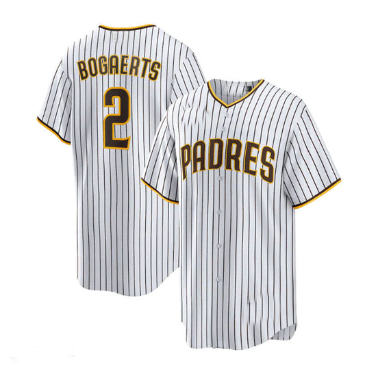 San Diego Padres #2 Xander Bogaerts Home Official Replica Player Jersey - White Brown Baseball Jerseys - Main View