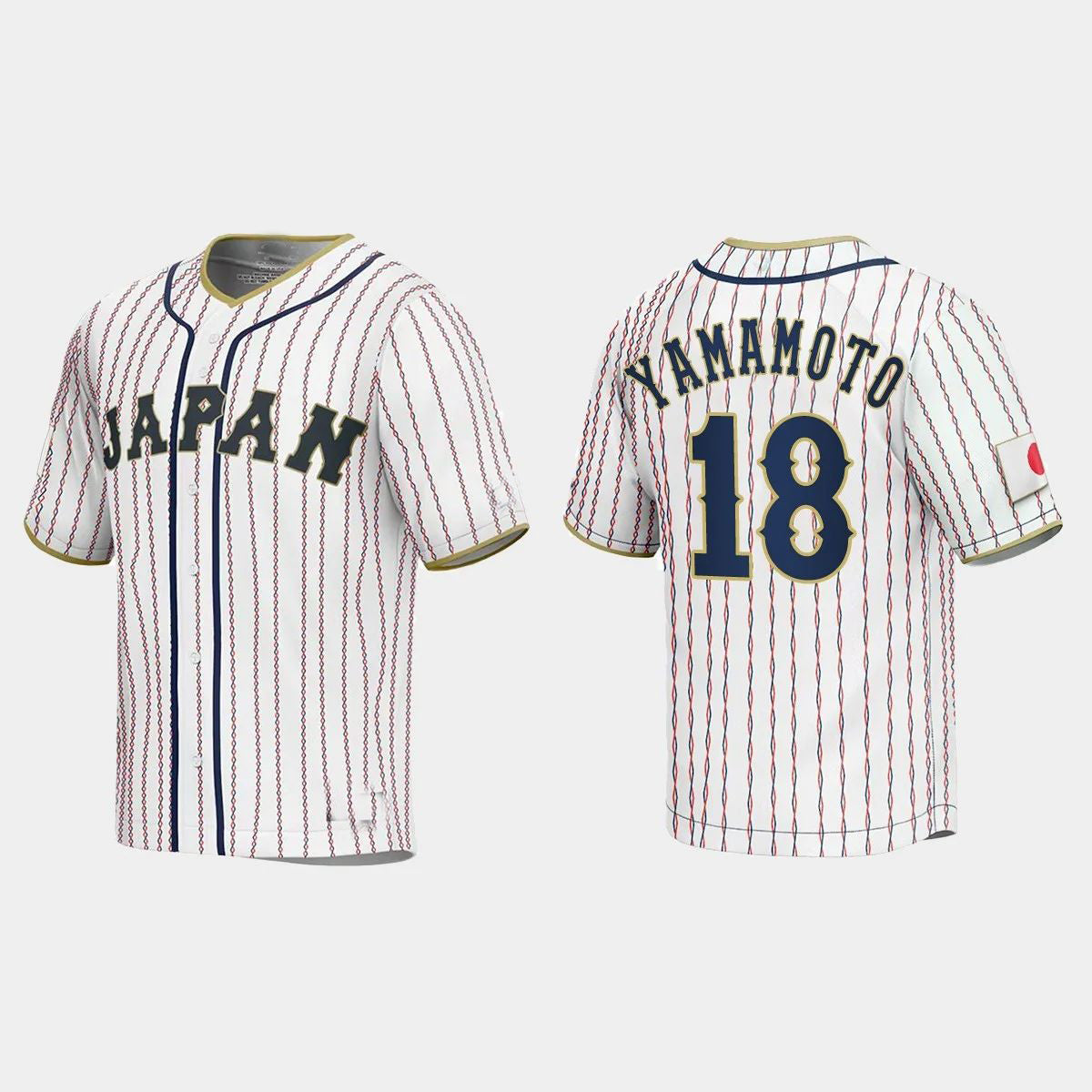 #18 YOSHINOBU YAMAMOTO JAPAN BASEBALL 2023 WORLD BASEBALL CLASSIC JERSEY ¨C WHITE Stitches Baseball Jerseys - Main View