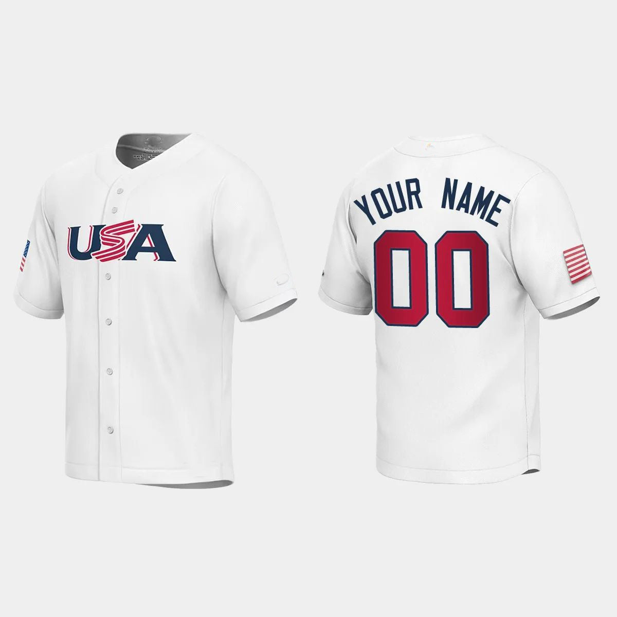 CUSTOM YOUTH USA BASEBALL CUSTOM WHITE 2023 WORLD BASEBALL CLASSIC REPLICA JERSEY Stitches Baseball Jerseys - Main View