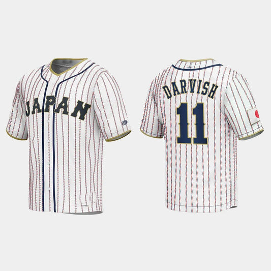 #11 YU DARVISH JAPAN BASEBALL 2023 WORLD BASEBALL CLASSIC JERSEY ¨C WHITE Stitches Baseball Jerseys - Main View