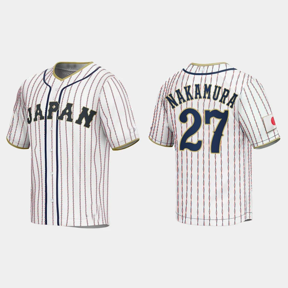 #27 YUHEI NAKAMURA JAPAN BASEBALL 2023 WORLD BASEBALL CLASSIC JERSEY ¨C WHITE Stitches Baseball Jerseys - Main View