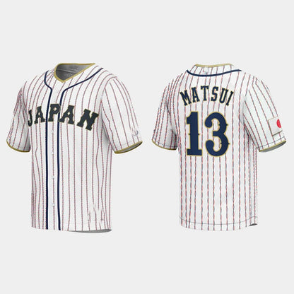 #13 YUKI MATSUI JAPAN BASEBALL 2023 WORLD BASEBALL CLASSIC JERSEY ¨C WHITE Stitches Baseball Jerseys - Main View