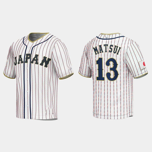 #13 YUKI MATSUI JAPAN BASEBALL 2023 WORLD BASEBALL CLASSIC JERSEY ¨C WHITE Stitches Baseball Jerseys - Main View
