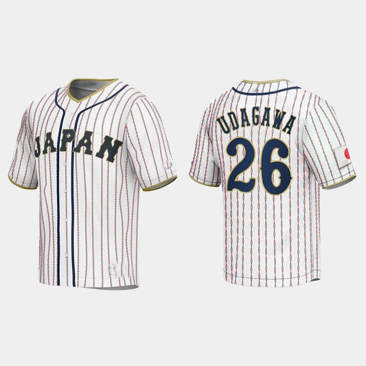 #26 YUKI UDAGAWA JAPAN BASEBALL 2023 WORLD BASEBALL CLASSIC JERSEY ¨C WHITE Stitches Baseball Jerseys - Main View