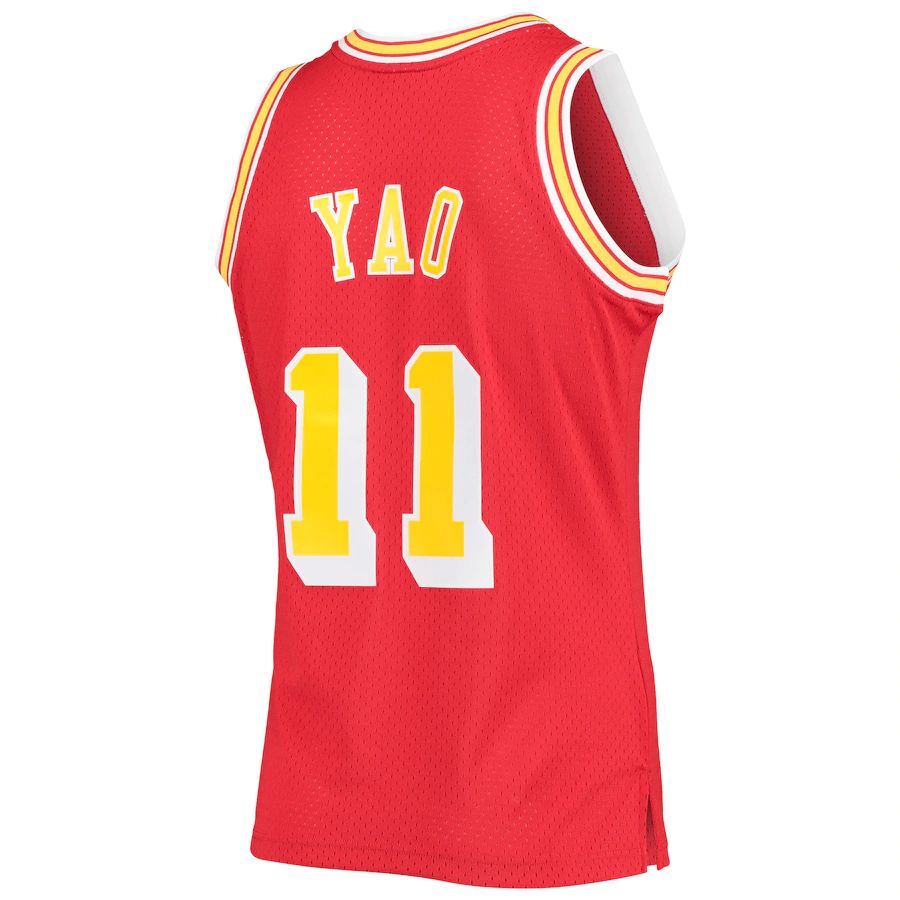 H.Rockets #11 Yao Ming Mitchell & Ness 2004-05 Hardwood Classics Swingman Jersey Icon Edition Red Stitched American Basketball Jersey - Main View