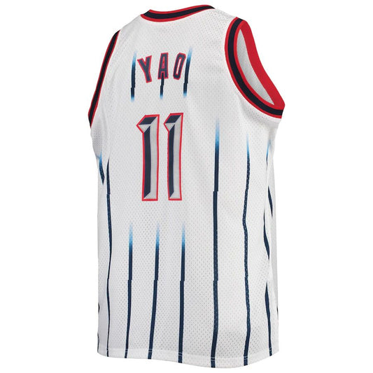 H.Rockets #11 Yao Ming Mitchell & Ness Big & Tall Hardwood Classics Swingman Jersey White Stitched American Basketball Jersey - Main View