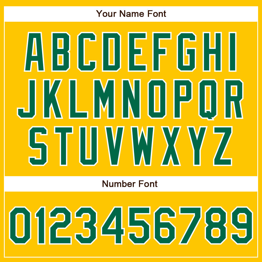 Custom Yellow Kelly Green-White Authentic Baseball Jersey view 5