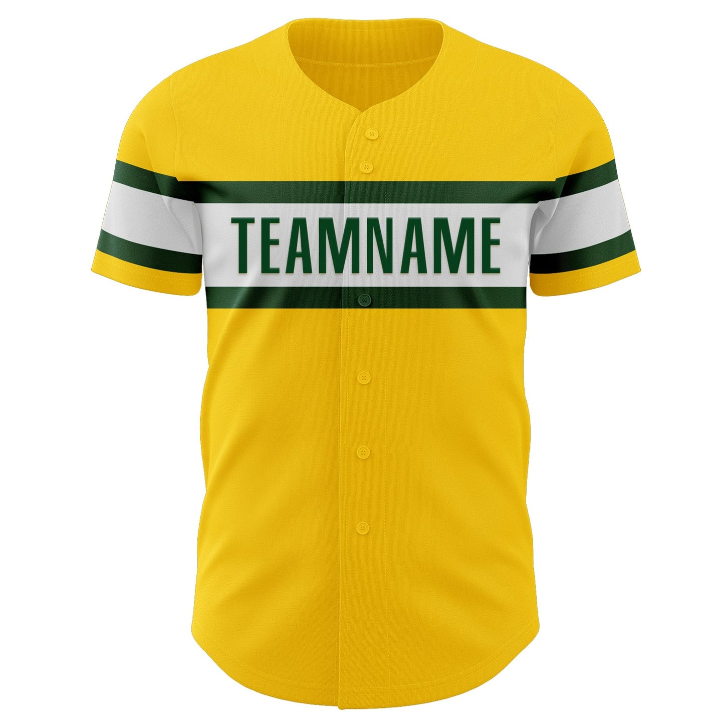 Custom Yellow Green-White Authentic Baseball Jersey view 2
