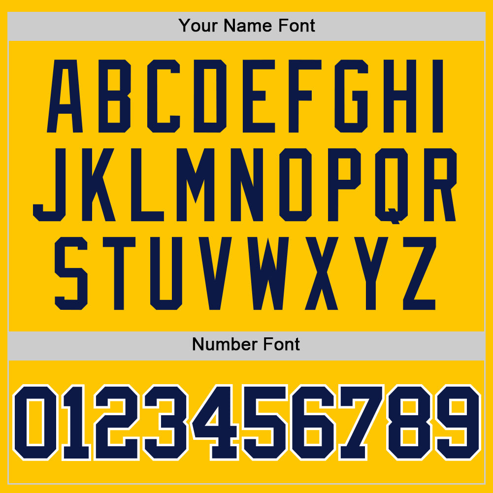Custom Yellow Navy-White Authentic Basketball Jersey view 4