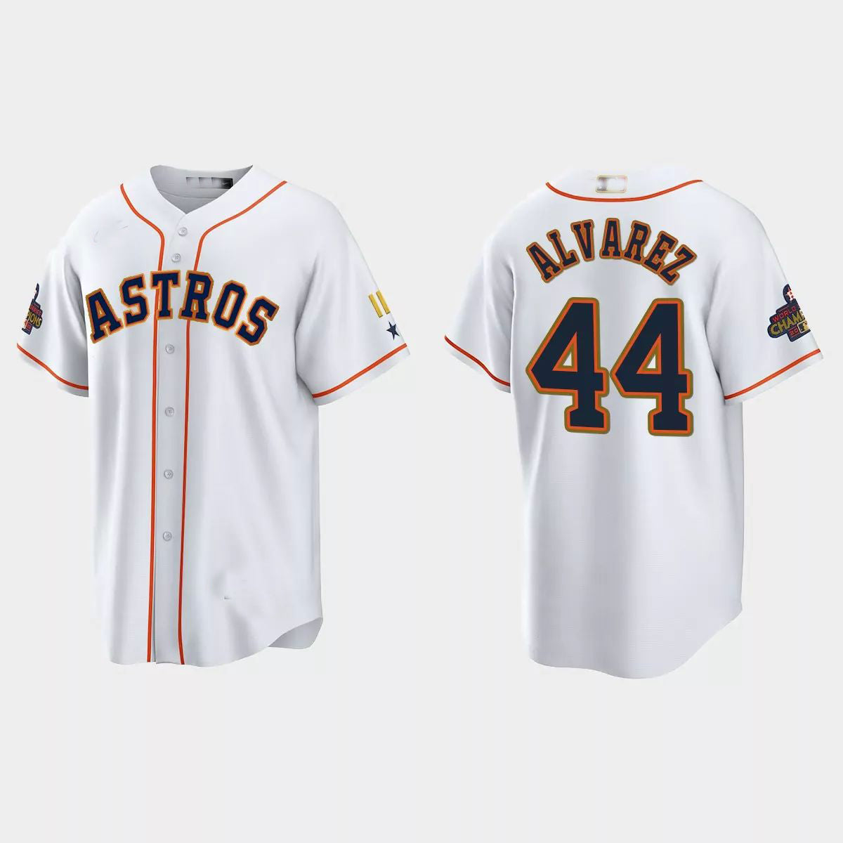 #44 Yordan Alvarez Houston Astros 2023 Gold Program Jersey ¨C White Stitches Baseball Jerseys - Main View