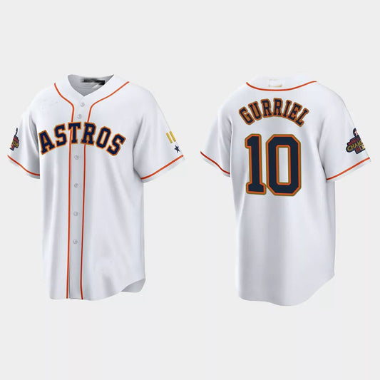 #10 Yuli Gurriel Houston Astros 2023 Gold Program Jersey ¨C White Stitches Baseball Jerseys - Main View