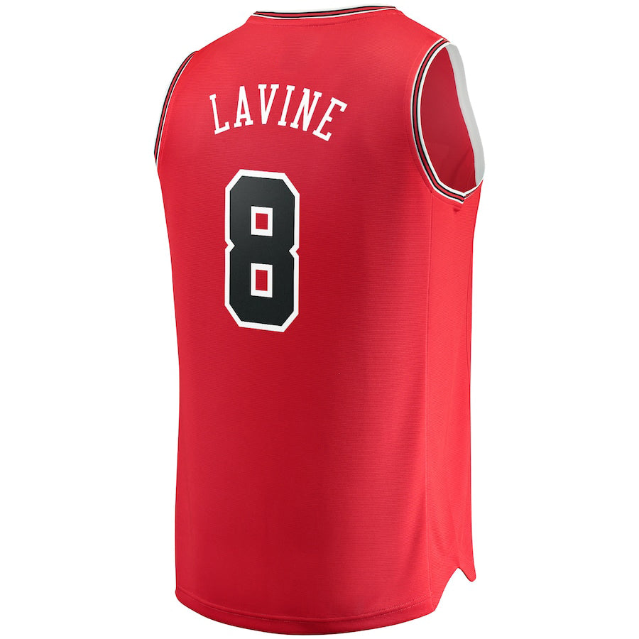 C.Bulls #8 Zach LaVine Fanatics Branded Fast Break Replica Jersey Red  Icon Edition Stitched American Basketball Jersey - Main View