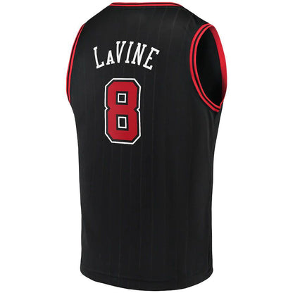 C.Bulls #8 Zach LaVine Fanatics Branded Fast Break Team Replica Jersey Black Statement Edition Stitched American Basketball Jersey - Main View