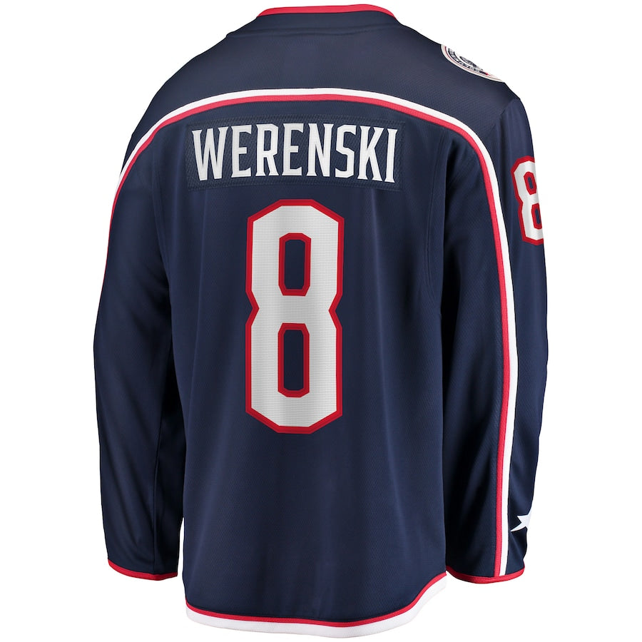 C.Blue Jackets #8 Zach Werenski Fanatics Branded Home Premier Breakaway Player Jersey Navy Stitched American Hockey Jerseys - Main View