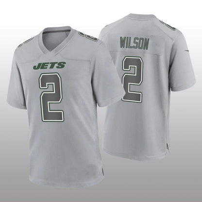 NY.Jets #2 Zach Wilson Gray Game Atmosphere Jersey Stitched American Football Jerseys - Main View