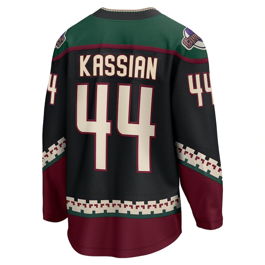 A.Coyotes #44 Zack Kassian Fanatics Branded Home Breakaway Player Jersey  Black Stitched American Hockey Jerseys - Main View