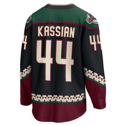 A.Coyotes #44 Zack Kassian Fanatics Branded Home Breakaway Player Jersey  Black Stitched American Hockey Jerseys - Main View