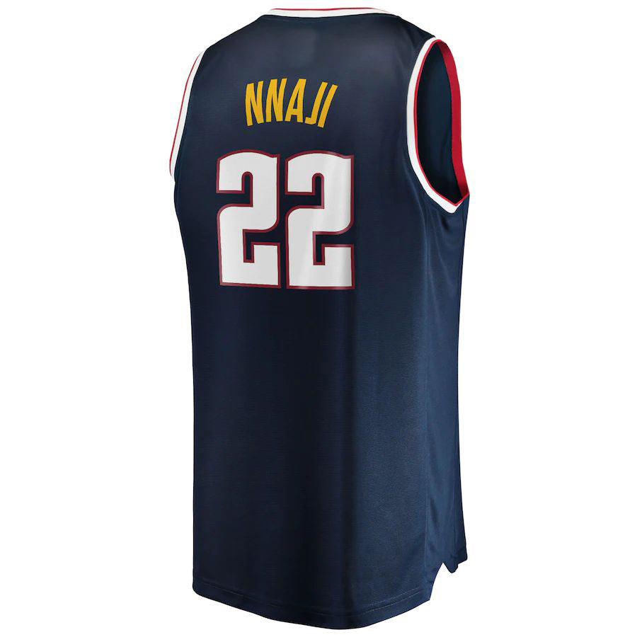 D.Nuggets #22 Zeke Nnaji Fanatics Branded 2021-22 Fast Break Replica Jersey Icon Edition Navy Stitched American Basketball Jersey - Main View