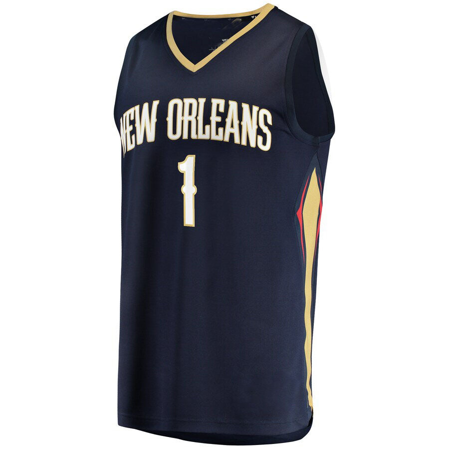 NO.Pelicans #1 Zion Williamson Fanatics Branded  Fast Break Replica Player Jersey Icon Edition Navy Stitched American Basketball Jersey - Main View