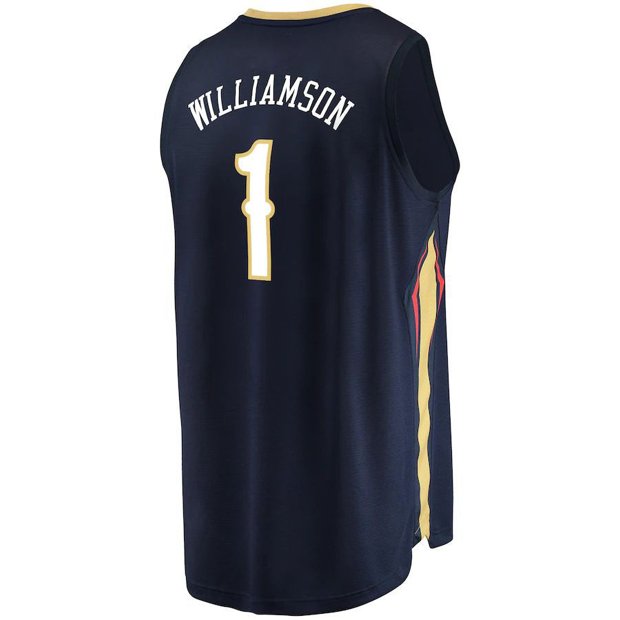 NO.Pelicans #1 Zion Williamson Fanatics Branded  Replica Fast Break Jersey Icon Edition Navy Stitched American Basketball Jersey - Main View