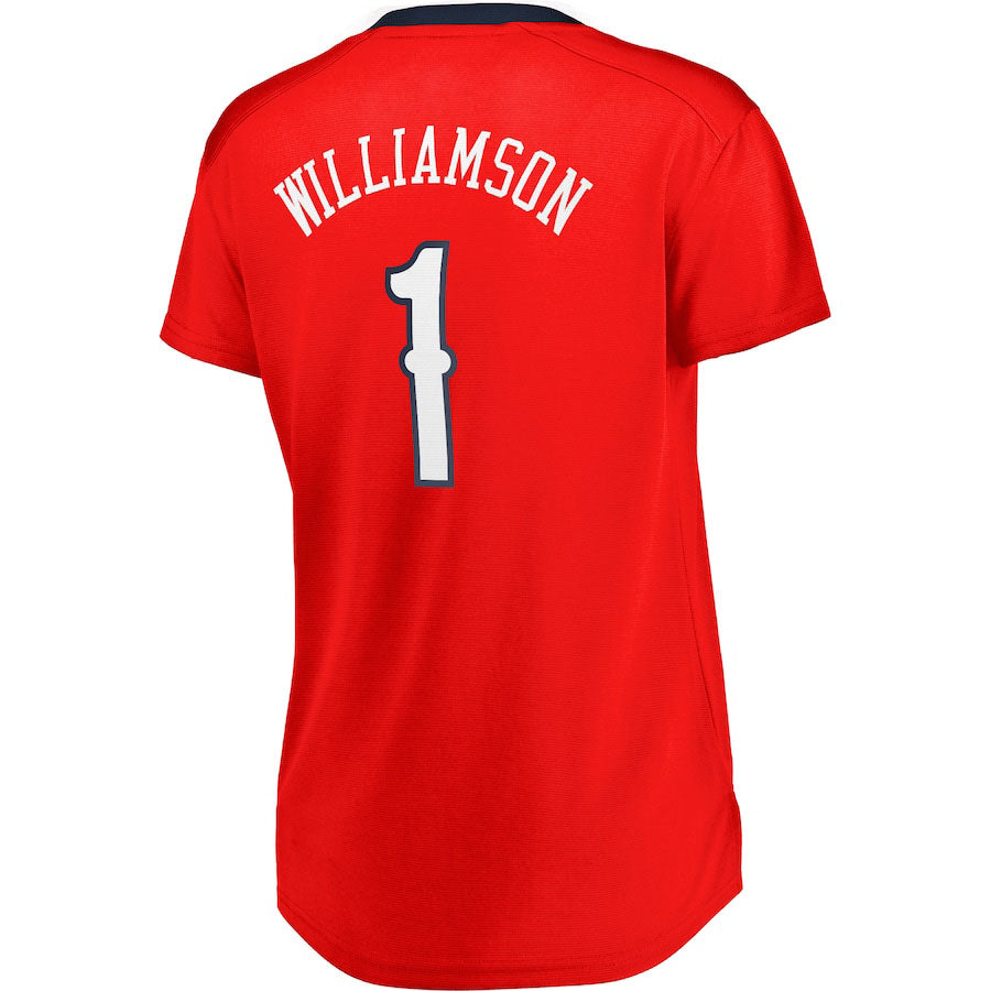 NO.Pelicans #1 Zion Williamson Fanatics Branded Women's Fast Break Replica Jersey Statement Edition Red Statement Edition Stitched American Basketball Jersey - Main View