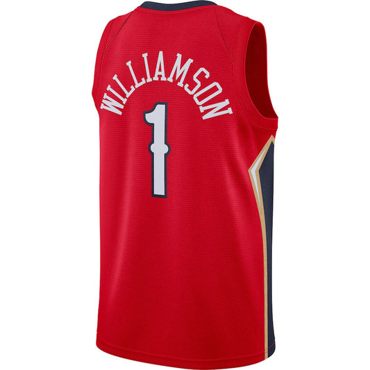 NO.Pelicans #1 Zion Williamson Jordan Brand 2020-21 Swingman Jersey Statement Edition Red Statement Edition Stitched American Basketball Jersey - Main View