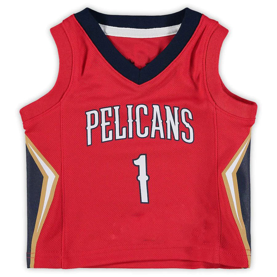 NO.Pelicans #1 Zion Williamson Jordan Brand Infant 2020-21 Jersey Statement Edition Red Statement Edition Stitched American Basketball Jersey - Main View