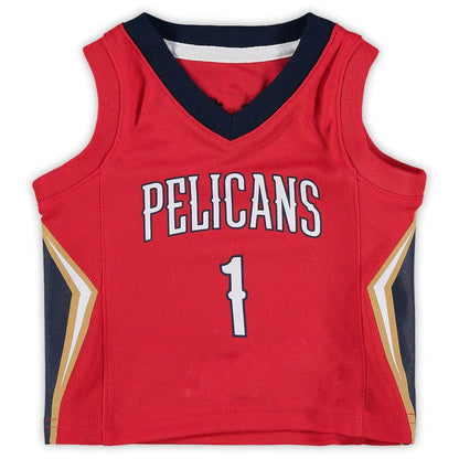 NO.Pelicans #1 Zion Williamson Jordan Brand Infant 2020-21 Jersey Statement Edition Red Statement Edition Stitched American Basketball Jersey - Main View