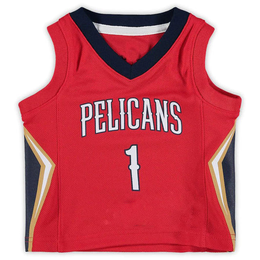 NO.Pelicans #1 Zion Williamson Jordan Brand Infant 2020-21 Jersey Statement Edition Red Statement Edition Stitched American Basketball Jersey - Main View