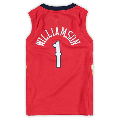 NO.Pelicans #1 Zion Williamson Jordan Brand Preschool 2020-21 Fast Break Replica Jersey Statement Edition Red Statement Edition Stitched American Basketball Jersey - Main View