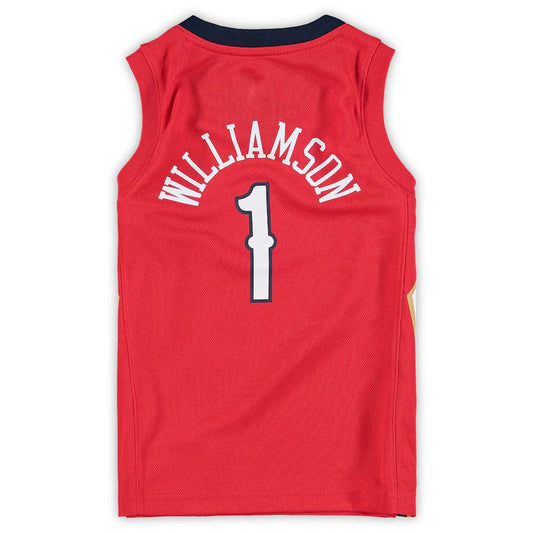 NO.Pelicans #1 Zion Williamson Jordan Brand Preschool 2020-21 Fast Break Replica Jersey Statement Edition Red Statement Edition Stitched American Basketball Jersey - Main View